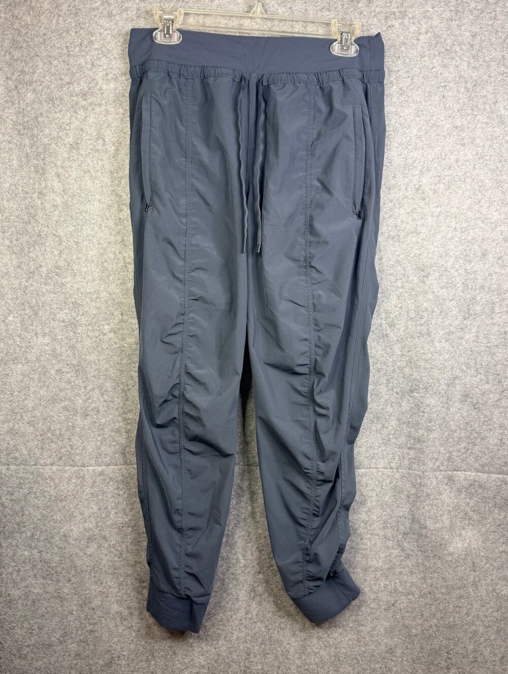Athleta Attitude Pants Womens 8 Granite Blue Ruched Jogger Stretch Travel Pant